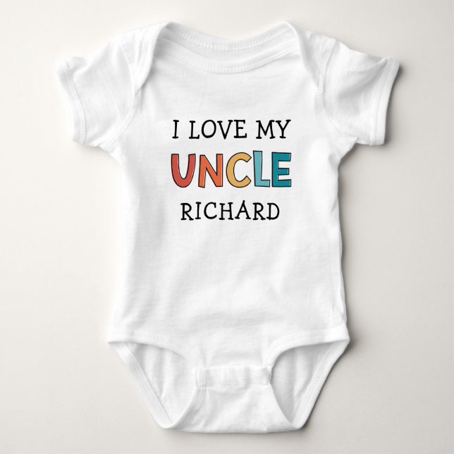 Personalisiert Niedlich I Liebe Mein Onkel Bester  Baby Strampler (Vorderseite)