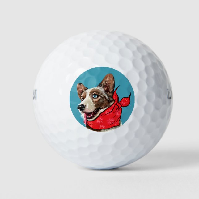 Personalisiert Niedlich Pembroke Welsh Corgi Golfball (Vorderseite)