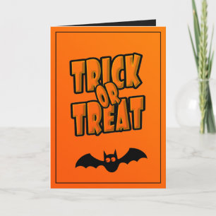 Personalisiert   Niedliche Bat Trick oder Treat Gr Karte