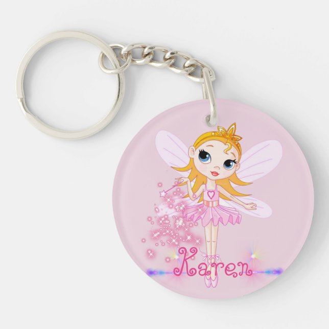Personalisiert Niedliche Fairy Ballerina Schlüssel Schlüsselanhänger (Vorderseite)