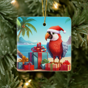 Personalisiert Niedliche Weihnachten am Strand Keramikornament