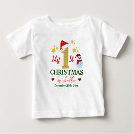 Personalisiert Niedliche Weihnachten Baby T-shirt