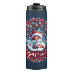 Personalisiert Niedliche Weihnachten Kawaii Fox Do Thermosbecher