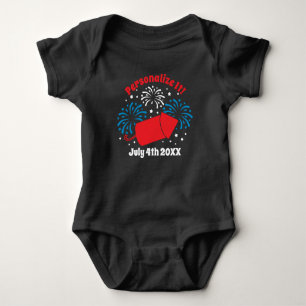PERSONALISIERT Niedlicher 4. Juli Feuerwerk Baby Strampler