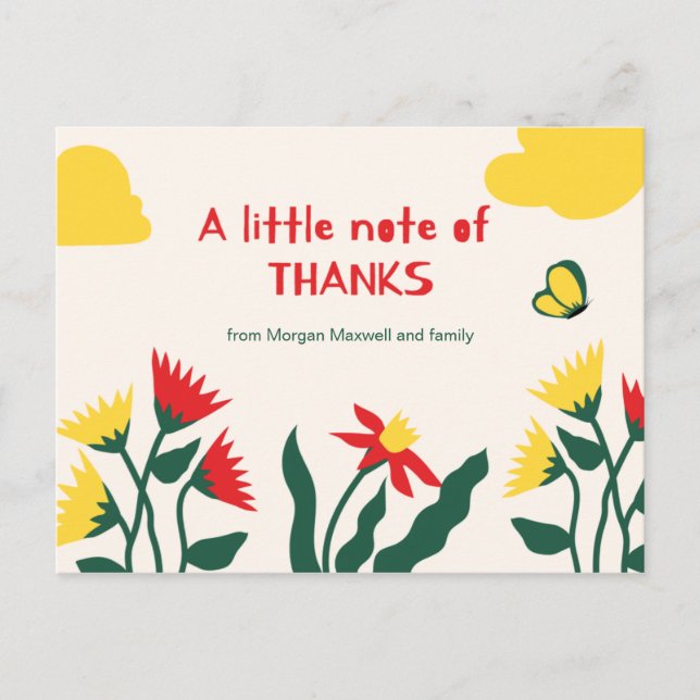 Personalisiert - Niedlicher persönlicher Dank Postkarte (Vorderseite)