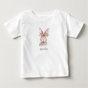 Personalisiert Niedliches Bunny Baby T-shirt