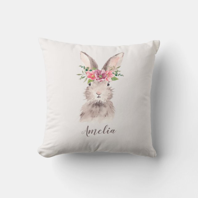 Personalisiert Niedliches Bunny Kissen (Vorderseite)