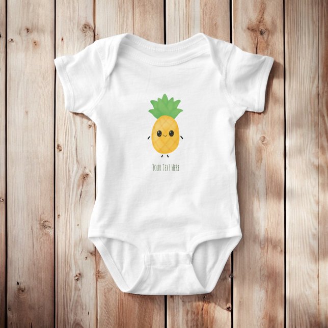 Personalisiert Niedliches Lächeln Kawaii Ananas Baby Strampler (Von Creator hochgeladen)