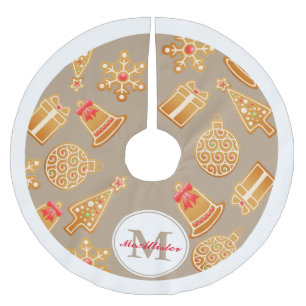 Personalisiert - Niedliches Lebkuchen Polyester Weihnachtsbaumdecke