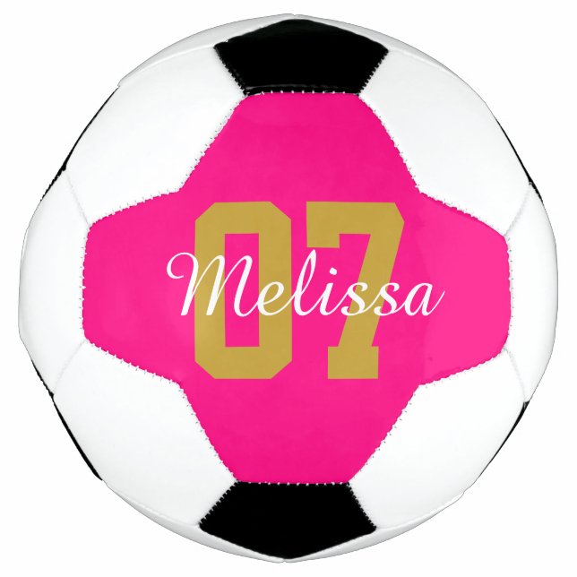 Personalisiert Niedliches Rosa Fußball (Vorderseite)
