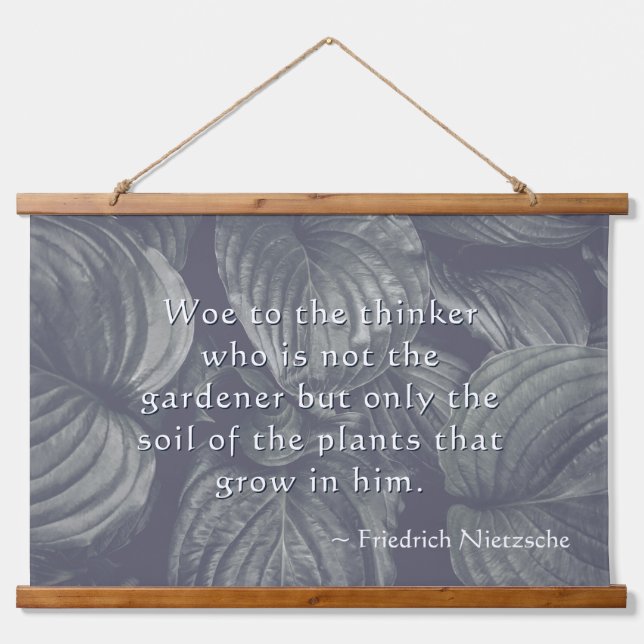 Personalisiert Nietzsche Hosta Blätter Wandteppich Mit Holzrahmen (Vorne)