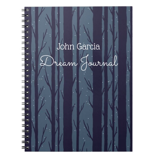 Personalisiert Night Woods Dream Journal Notizblock (Vorderseite)