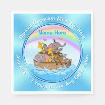 Personalisiert, Noah's Ark Napkins, Noah's Ark Par