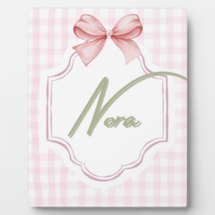Personalisiert Nora Baby Girl Kinderzimmer Bow&Gin Fotoplatte