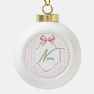 Personalisiert Nora Baby Girl Kinderzimmer Bow&Gin Keramik Kugel-Ornament