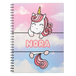 Personalisiert Nora Unicorn Girlie Notebook Notizblock