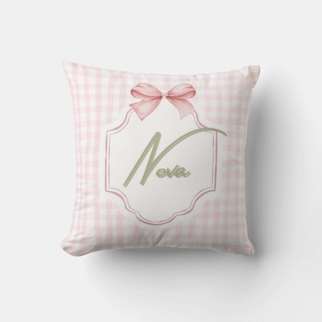 Personalisiert Nova Baby Girl Kinderzimmer Bow&Gin Kissen (Vorderseite)