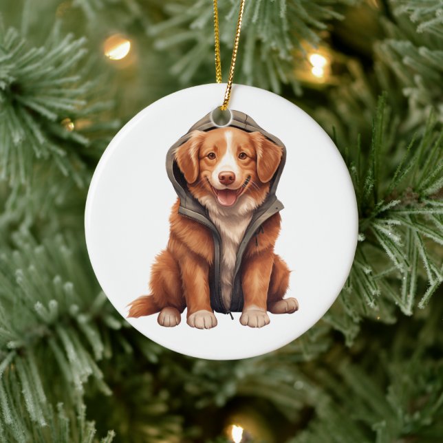 Personalisiert Novia Scotia Duck Tolling Retriever Keramik Ornament (Baum)