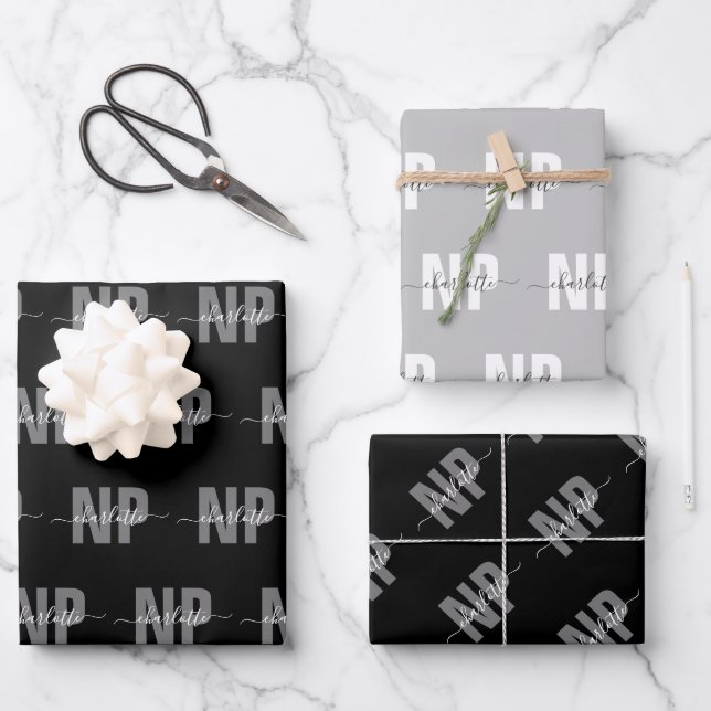 Personalisiert NP Nurse Practitioner Abschluss Chi Geschenkpapier Set (Vorderseite)
