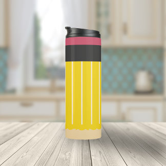 Personalisiert Nr. 2 Bleistift-Lehrer Spaß Thermosbecher