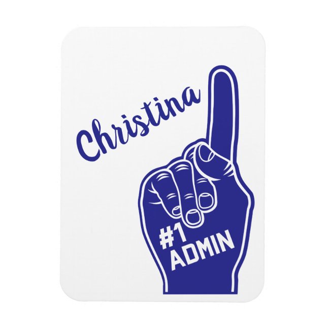 Personalisiert Nummer 1 Admin Foam Finger Magnet (Vertikal)