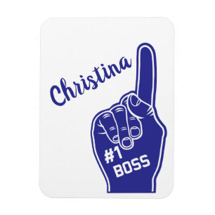 Personalisiert Nummer Eins Boss Foam Finger Magnet