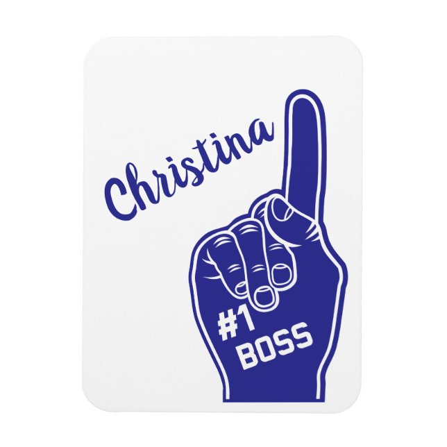 Personalisiert Nummer Eins Boss Foam Finger Magnet (Vertikal)