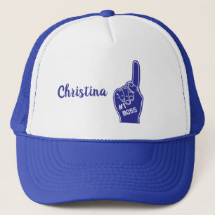 Personalisiert Nummer Eins Boss Foam Finger Truckerkappe