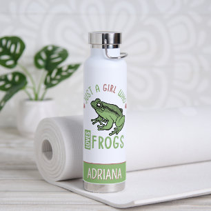 Personalisiert Nur ein Mädchen, das Frösche Lieben Trinkflasche