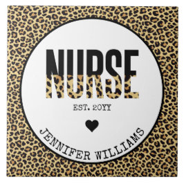 Personalisiert Nurse Est Cheetah RN Abschluss Fliese