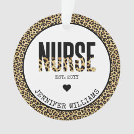 Personalisiert Nurse Est Cheetah RN Abschluss Ornament