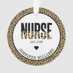 Personalisiert Nurse Est Cheetah RN Abschluss Ornament