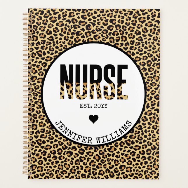 Personalisiert Nurse Est Cheetah RN Abschluss Planer (Vorderseite)