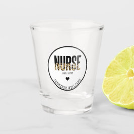Personalisiert Nurse Est Cheetah RN Abschluss Schnapsglas
