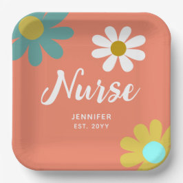 Personalisiert Nurse Graduate Party Boho Floral Pappteller
