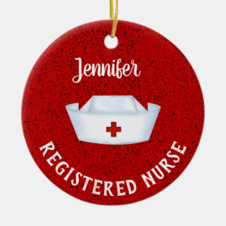 Personalisiert Nurse Hat Keramik Ornament