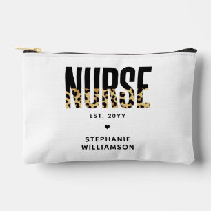 Personalisiert Nurse Leopard Print RN Abschluss Zubehörtasche