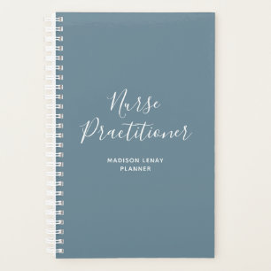 Personalisiert Nurse Practitioner Dusty Blue Scrip Planer