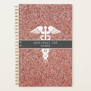 Personalisiert Nurse Practitioner Rose Gold Glitze Planer