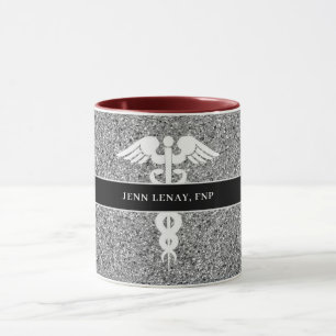 Personalisiert Nurse Practitioner Silver Glitzer Tasse