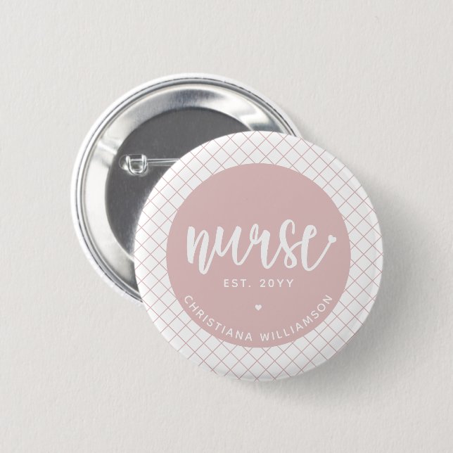 Personalisiert Nurse RN Abschluss Elegante Button (Vorne & Hinten)