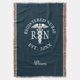 Personalisiert Nurse RN Abschluss Navy Blue Decke