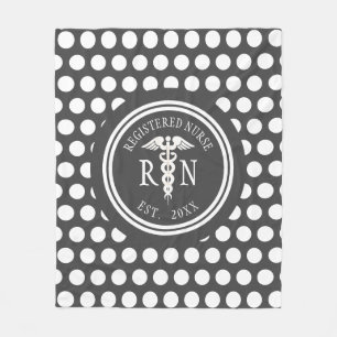 Personalisiert Nurse RN Medical Caduceus Fleecedecke