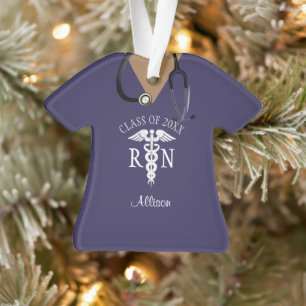Personalisiert Nurve Lila Scrub Top Custom Ornament