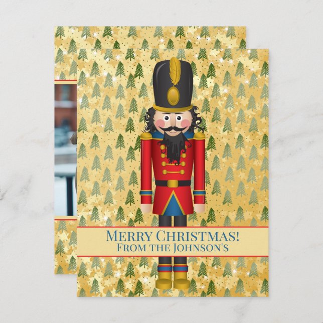 Personalisiert Nutcracker Foto Weihnachten Karte (Vorne/Hinten)