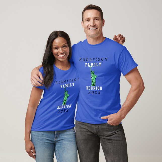 Personalisiert NYC Family Wiedersehen Royal Blue T-Shirt (Unisex)