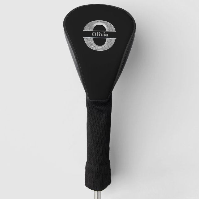 Personalisiert O Initial Silver Monogram Ihr Name Golf Headcover (Vorderseite)