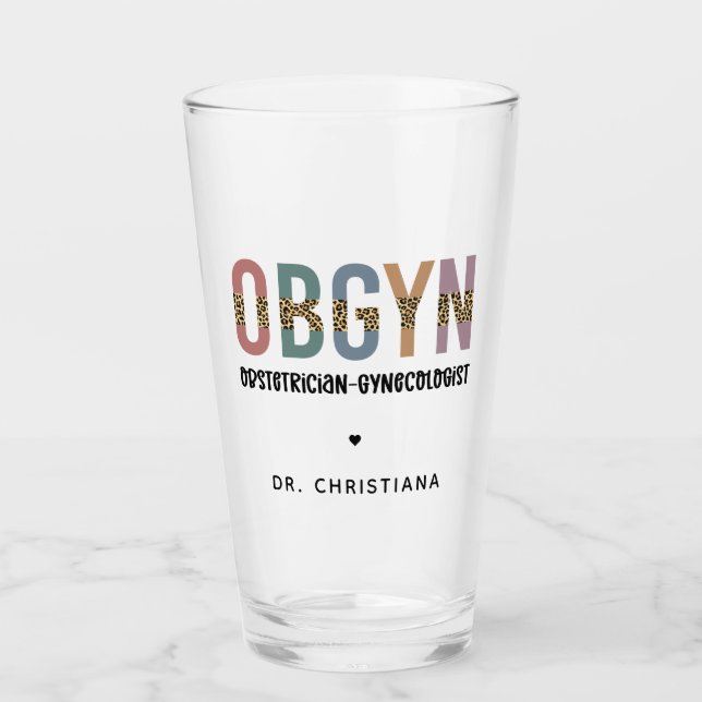 Personalisiert OBGYN Obstetriker Gynäkologe Glas (Vorderseite)