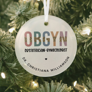 Personalisiert OBGYN Obstetriker Gynäkologe Ornament Aus Glas