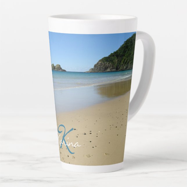 Personalisiert Ocean Beach Latte Tasse (Rechte Ecke)